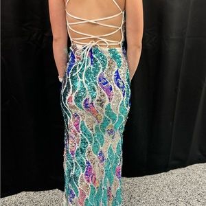 Stunning Iridescent Mermaid Dress Prom Formal Size S